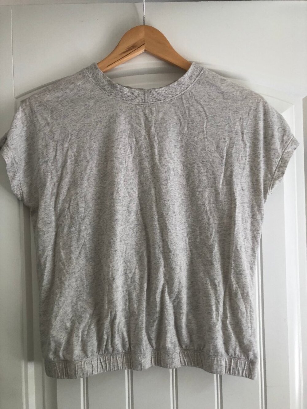 🩶 Hyba 100% Cotton Elastic Hem T-Shirt | Heather Grey | Size Small 🩶